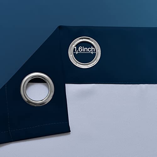 Ombre Curtains Blue and Greyish White for Living Room (52"W x 36"L (Pack of 2) / Blue)