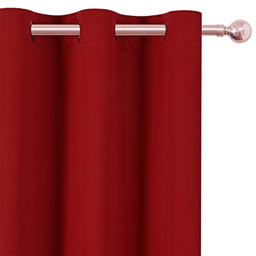 Dark Red Thermal Blackout Curtains (Red / 52"W x 95"L (Pack of 2))