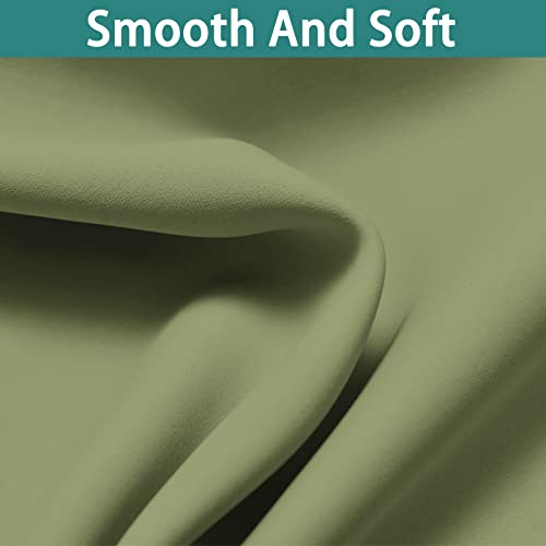 Sage Blackout Curtains 90 Inches Long for Bedroom 52" Wide 2 Panel (52"W x 90"L (Pack of 2) / Sage Green)