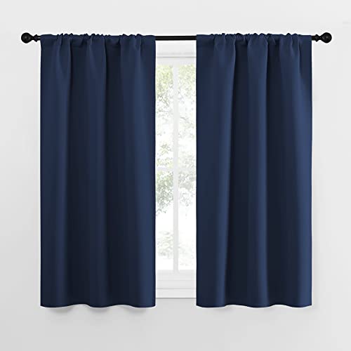Kitchen Curtains (Navy / 29"W x 50"L (Pack of 2))