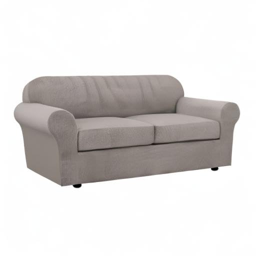 3 Piece Stretch Sofa Covers for 2 Cushion Sofa Couch Covers for Living Room Sofa Slipcovers (Medium-XL / Taupe)