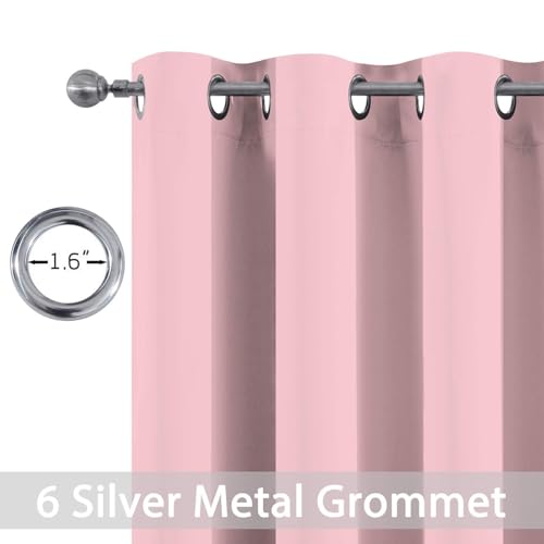 Blackout Curtains 38x36 inch Pink Thermal Drapes (Pink / 38"W x 36"L (Pack of 2))