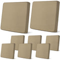 8 Pcs Patio Outdoor Cushion Covers (Khaki Yellow / Modern)