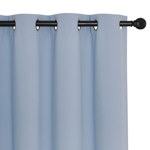 66 Inch Long Blackout Curtains for Bedroom Living Room (Vintage Blue / 66"W x 66"L (Pack of 1))