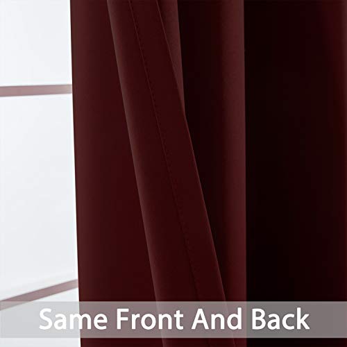 Room Darkening Curtains 52x72 inch Length Burgundy Red (Burgundy Red / 52"W x 72"L (Pack of 2))