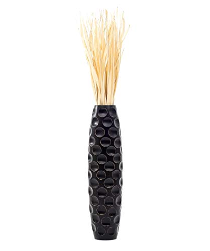Large Floor Vase 26 inches Mango Wood for Pampas Grass (26 inches / Black)