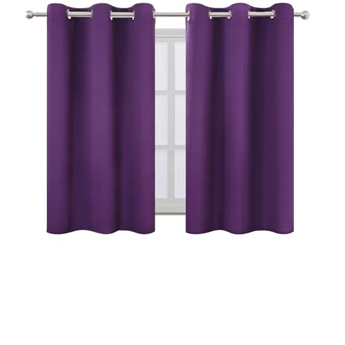 Purple Blackout Curtains 42 x 54 Inch Length Set of 2 Panels Grommet Bedroom Curtains for Living Room (Purple / 42"W x 54"L (Pack of 2))