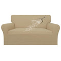 100% Waterproof Loveseat Couch Cover Stretch Jacquard Sofa Cover (Sand / Loveseat)