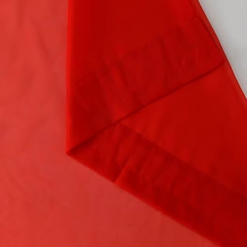 Basic Rod Pocket Sheer Voile Window Curtain Panels White 1 Pair 2 Panels 60 Width 84 Inch Long for Kitchen Bedroom Children Living Room Yard (Red / 60"W x 84"L (Pack of 2))