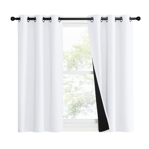 Pure White Blackout Curtains for Kitchen 37" w x 40" L 2 Panels (Pure White / 37"W x 40"L (Pack of 2))