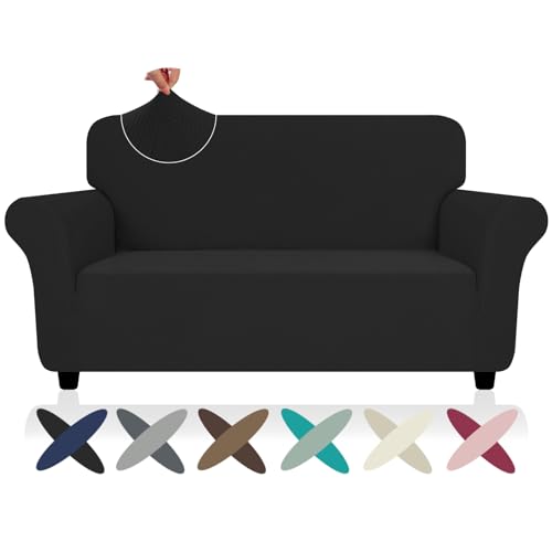 Super Stretch Loveseat Covers (- Black / Medium (57"-70"))