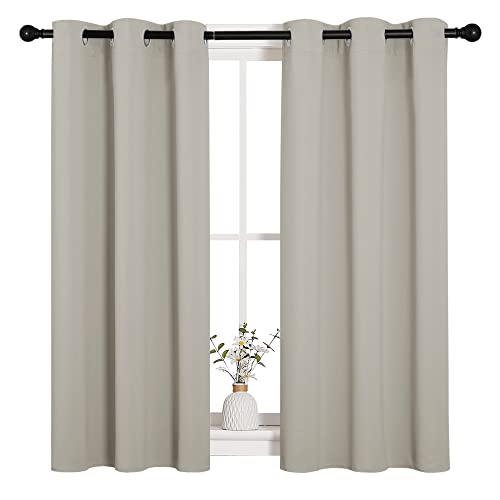 Natural Room Darkening Curtains for Cafe 34" w x 45" L 2 Panels (Natural / 34"W x 45"L (Pack of 2))