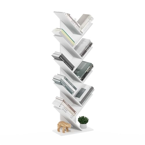 TREE Book Shelf (White / 9-Tier Tree Bookcase)