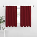 30 inch Curtains for Small Windows (Burgundy Red / 29"W x 30"L (Pack of 2))