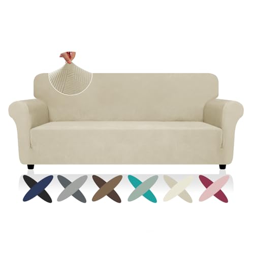 Super Stretch Couch Cover (- Khaki / Large (72"-92"))