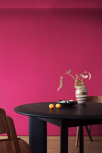 393''x17.7'' Pink Peel and Stick Wallpaper Contact Paper Modern Self Adhesive Wall Paper Removable Renter Friendly Textured Solid Color Shelf Cabinet Vinyl Roll (Rose Red / 17.7" x 393")
