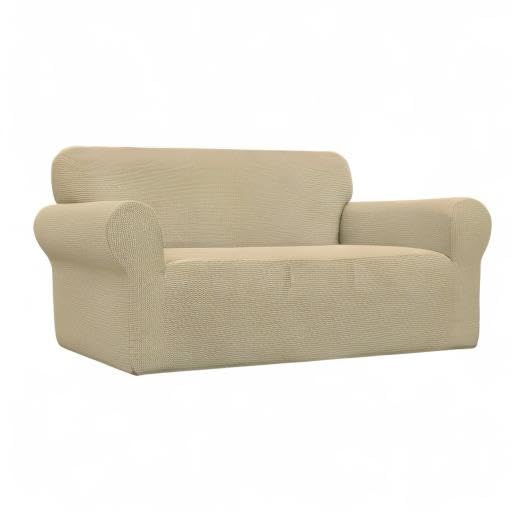 Stretch Loveseat Couch Covers Washable Beige (Medium Loveseat / Beige)