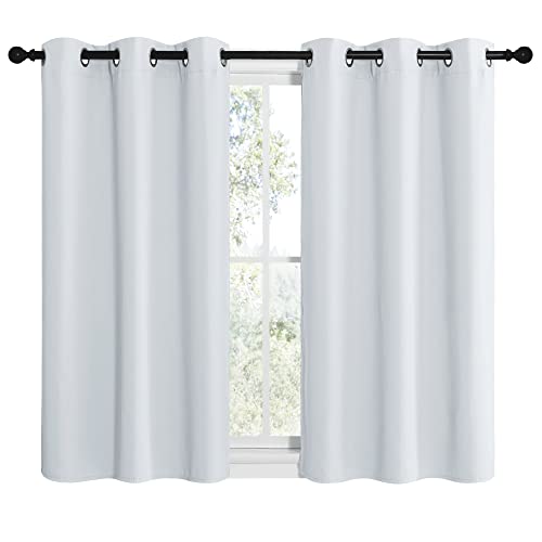 Room Darkening Draperies Curtains Panels (Greyish White / 42"W x 40"L (Pack of 2))