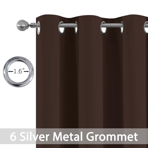 Blackout Curtains 38x72 inch Chocolate Brown Thermal Drapes (Chocolate Brown / 38"W x 72"L (Pack of 2))
