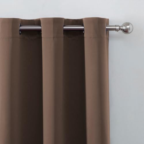 Blackout Curtains 66 x 72 Inch Long Chocolate Curtains Set of 2 Panels Room Darkening Curtains for Bedroom and Living Room (Chocolate Brown / 66"W x 72"L (Pack of 2))