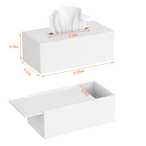 Acrylic Tissue Box Cover (White / 9.85*5.1*4.5 inch(L*W*H))