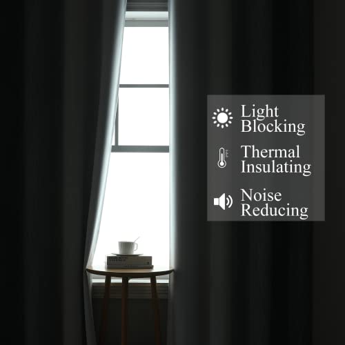 Grey and Greyish White Ombre Blackout Curtains for Living Room 96 Inch Long (Grey and Greyish White / 52"W x 96"L (Pack of 2))