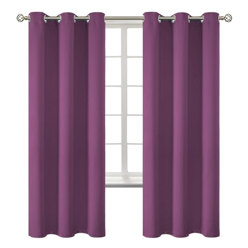 Eggplant Purple Blackout Curtains for Bedroom 72 Inch (Eggplant Purple / 42"W x 72"L (Pack of 2))