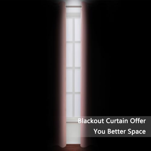 Pink Blackout Curtains 34 x 84 Inch Length (Pink / 34"W x 84"L (Pack of 2))