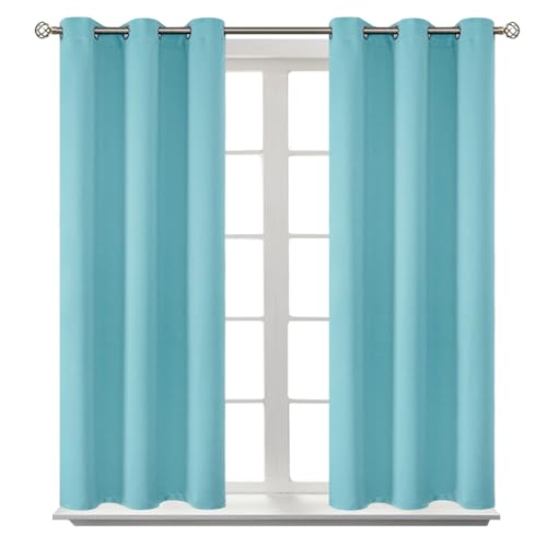 Short Curtains for Small Window 54 Inch Long (Baby Blue / 38"W x 54"L (Pack of 2))