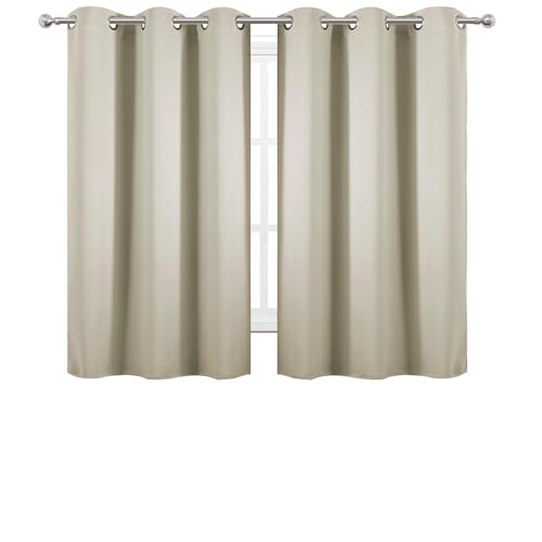 Light Beige Blackout Curtains 42 x 54 Inch Length Set of 2 Panels Grommet Bedroom Curtains for Living Room (Light Beige / 42"W x 54"L (Pack of 2))