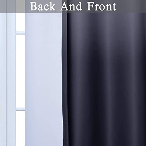 Ombre Gradient Black White to Gray Curtains for Bedroom (42"W x 63"L (Pack of 2) / Black and White)