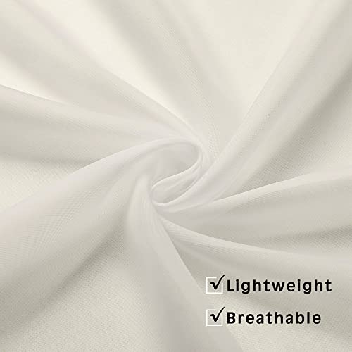 Sheer Curtains Ivory 45 inches Long Kitchen Curtains (Ivory / 42"W x 45"L (Pack of 2))