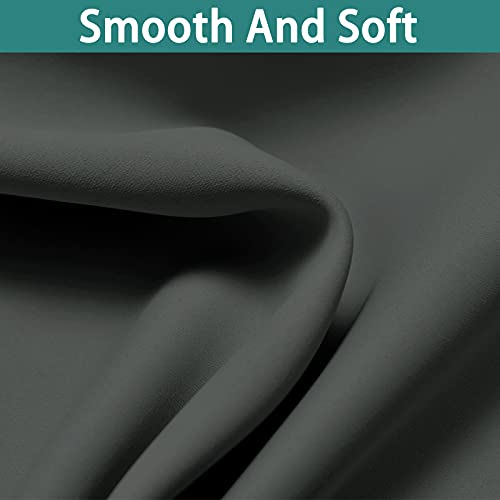 Dark Grey 100% Blackout Curtains 84 Inches Long 42" Wide 2 Panels (42"W x 84"L (Pack of 2) / Dark Grey)