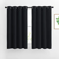 Black Out Short Window Curtains 45 Inch Length (Black / 52"W x 45"L (Pack of 2))