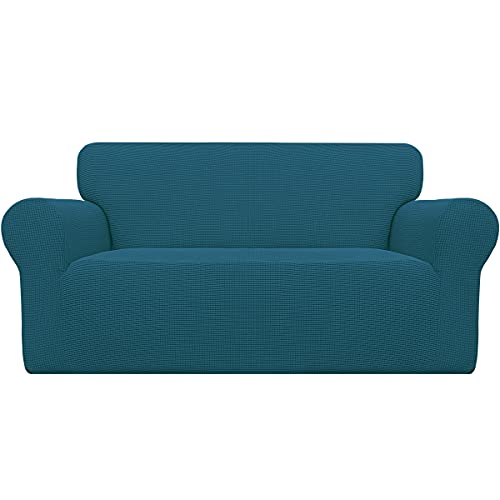Stretch Oversized Loveseat Couch Covers Washable Peacock Blue (Medium-XL Loveseat / Peacock Blue)