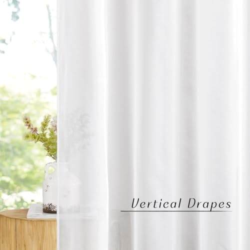 Soft White Sheer Long Curtains 108 Inches (Soft White / 54"W x 108"L (Pack of 2))