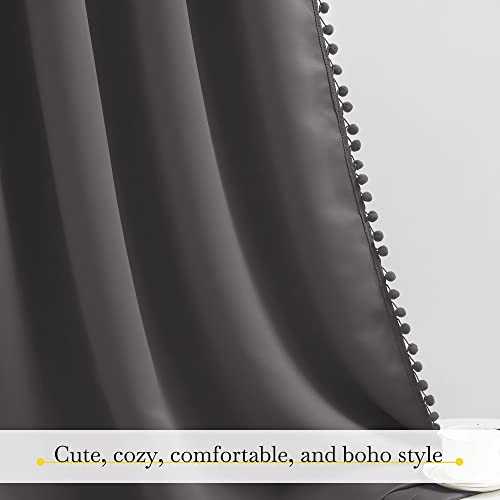 2 Panels Blackout Curtains (Dark Grey / 42"W x 63"L (Pack of 2))