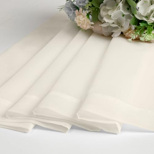 Cream Sheer Curtains 108 Inches Long 2 Panels (Cream / 42"W x 108"L (Pack of 2))