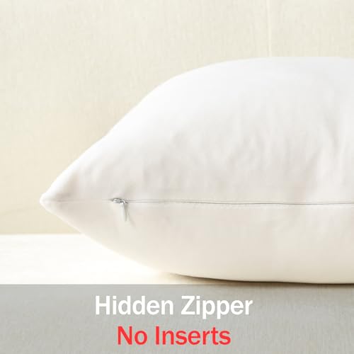 Throw Pillow Covers 16x16 Pure White (Pure White / 16" x 16" (Pack of 2))