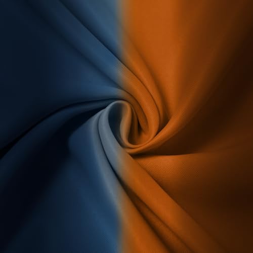 Dark Blue Burnt Orange Ombre Curtains 52x54Inch 2 (52"W x 54"L (Pack of 2) / Dark Blue and Burnt Orange)