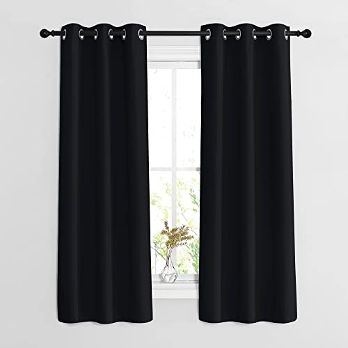 Black Curtains for Boys Room (Black / 37"W x 63"L (Pack of 2))