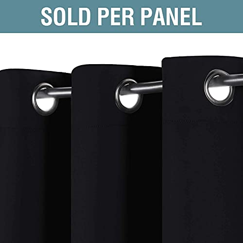 Blackout Curtain for Living Room Thermal Insulated Window Treatment Curtain 54 inch Length Energy Saving Solid Grommet Top Blackout Drape (52"W x 54"L (Pack of 1) / Jet Black)