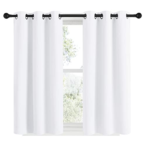 Draperies Curtains Panels (Pure White / 34"W x 48"L (Pack of 2))
