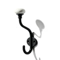 3 Pack Zinc Alloy Black Coat Hooks Modern (Black)
