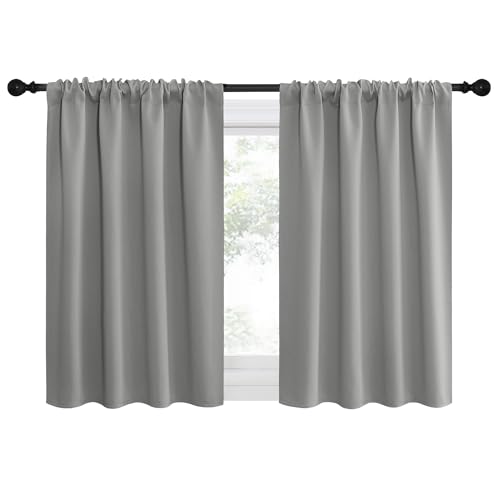 2 Panels Blackout Curtains (Silver Grey / 42"W x 30"L (Pack of 2))