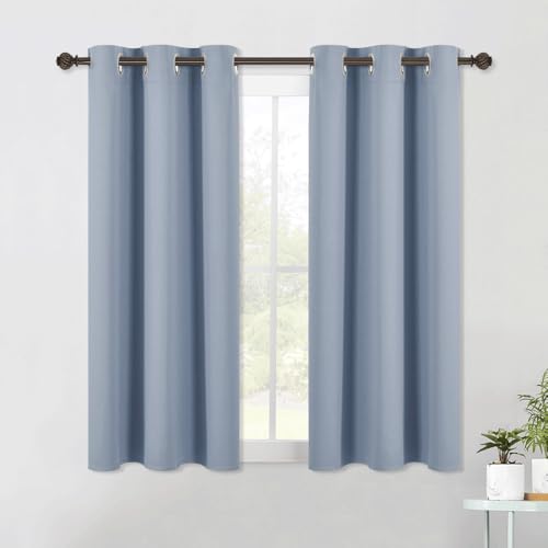 Blackout Curtain Panels for Bedroom (Vintage Blue / 42"W x 40"L (Pack of 2))