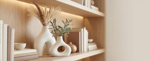 Ceramic Modern Vase Set of 2 (Warm White)