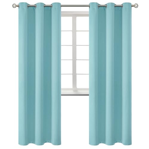 Baby Blue Blackout Curtains for Living Room 84 Inch Long (Baby Blue / 46"W x 84"L (Pack of 2))