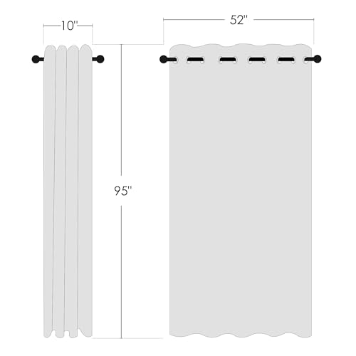 Semi Sheer Linen Curtains 95 inch Length 2 Panels (52"W x 95"L (Pack of 2) / Linen)
