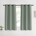 Bedroom Curtain Panels Blackout Draperies (Greyish Green / 42"W x 60"L (Pack of 2))